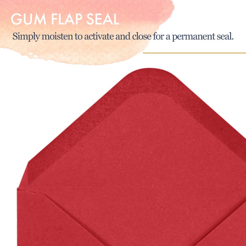 MATICAN Gift Card Envelopes - 100-Count Mini Envelopes, Red Paper Business Card Envelopes, Bulk Tiny Envelope Pockets for Small Note Cards, Red 4 x 2.7 Inches - Image 5